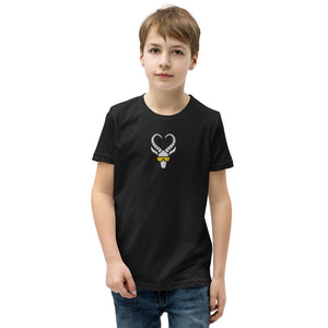 Embroidered Centered Gold Shades Lovable Gazelle Logo Youth Short Sleeve T-Shirt