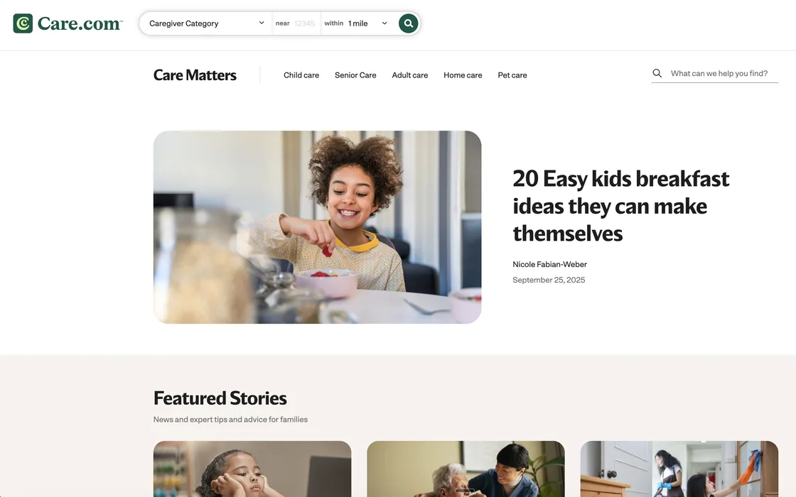Care Matters, the Care.com content platform we built