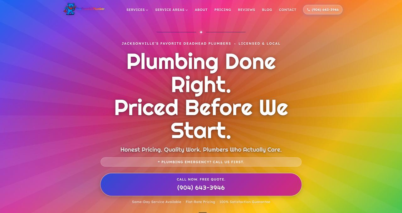 The Greatful Plumber website we built: a Jacksonville plumbing company.