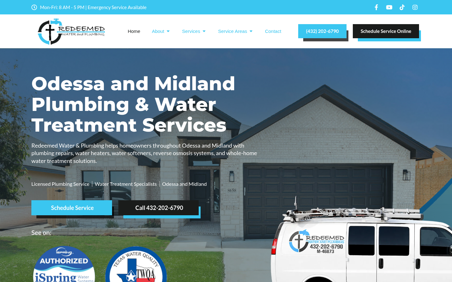 Redeemed Water and Plumbing homepage