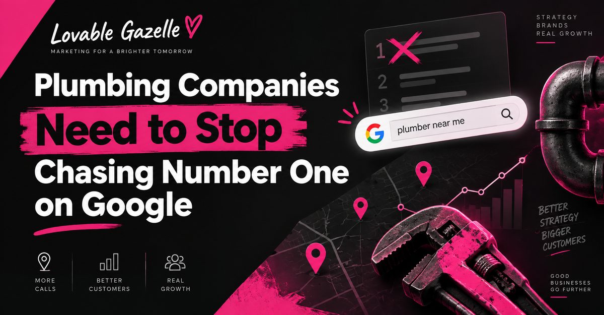 Plumbing Companies Need to Stop Chasing Number One on Google, with a Google search for plumber near me and the number one result crossed out