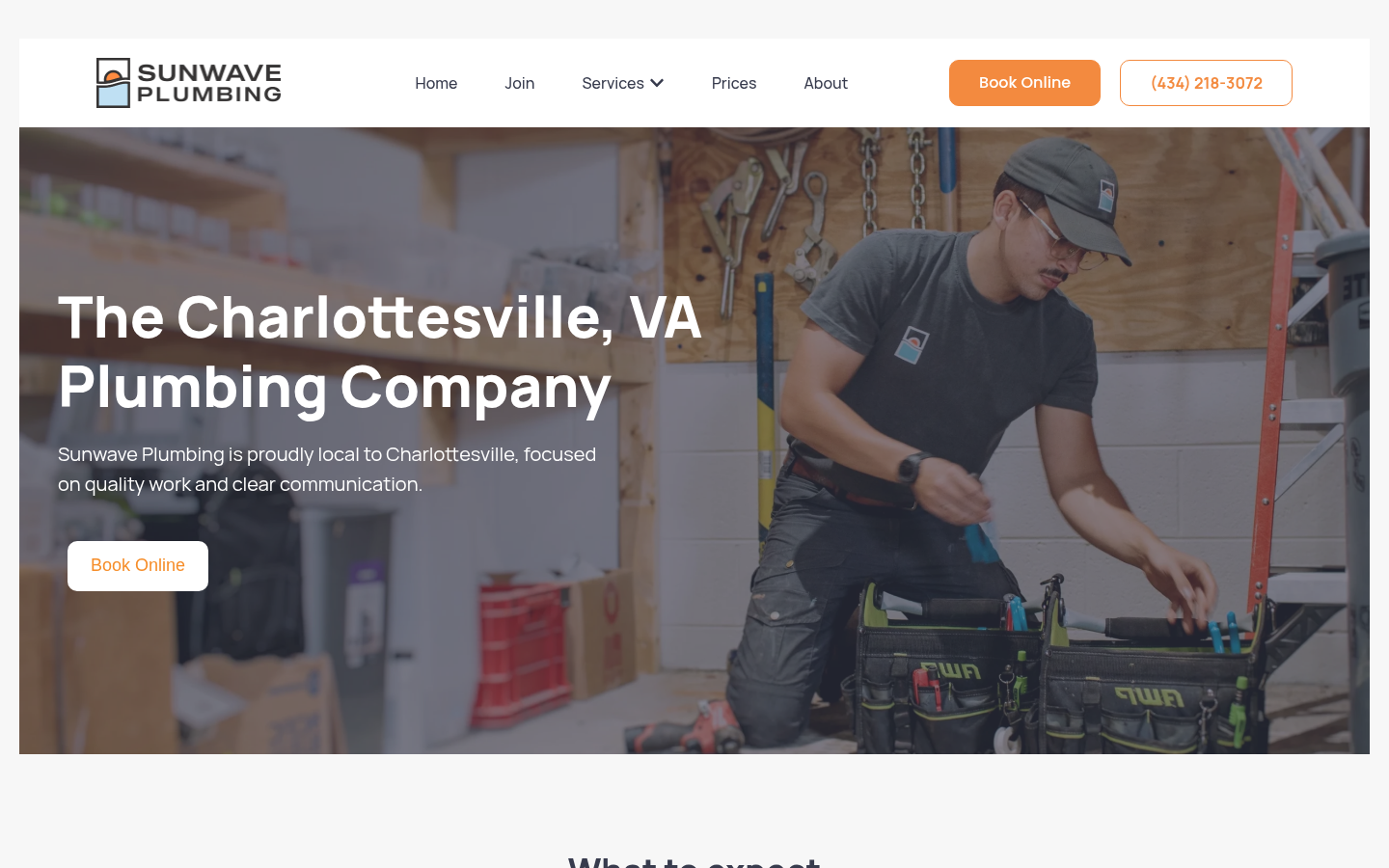Sunwave Plumbing homepage
